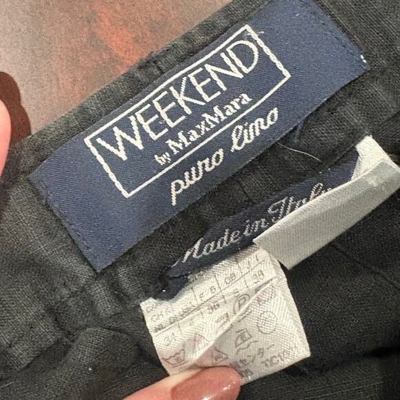 WEEKEND by MaxMara Linen Slacks Size 4 - Picture 3 of 8